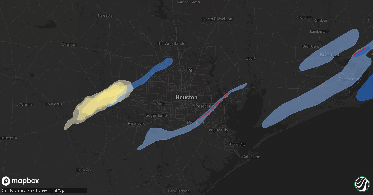 Hail Map in Houston, TX on January 24, 2023 HailTrace